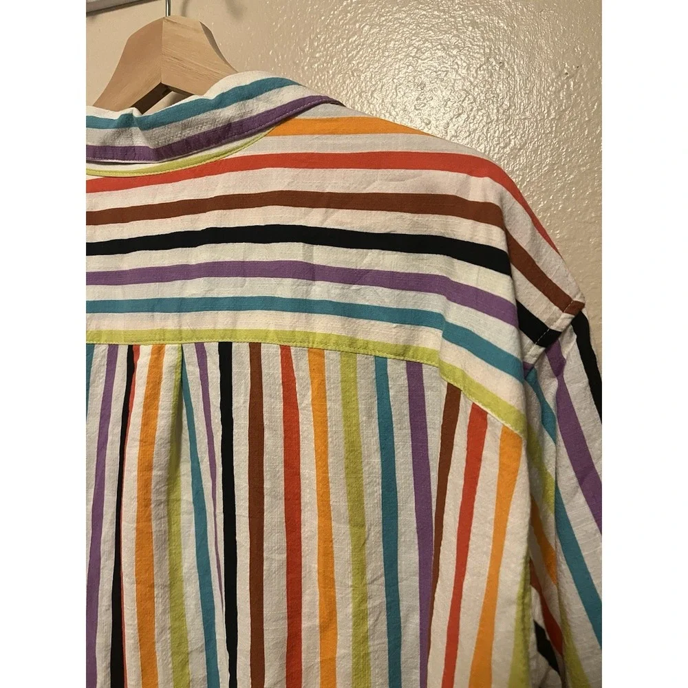 Target Pride Rainbow Striped Button Up‎ Short Sleeved Shirt LGBTQ+ 2022 Size XXL